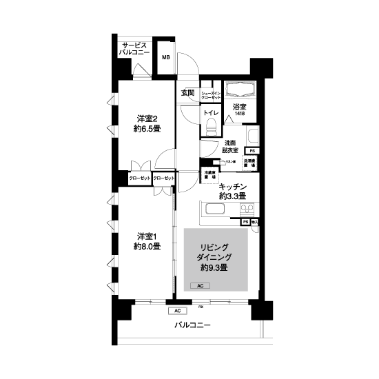 コーシャハイム向原>間取図
