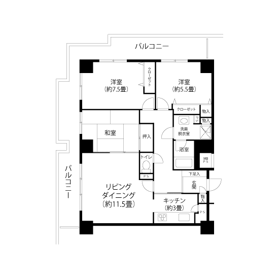 センターまちや>間取図