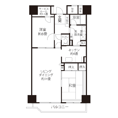 トミンハイム東陽六丁目>間取図