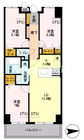 ロイヤルパークスシーサー>間取図