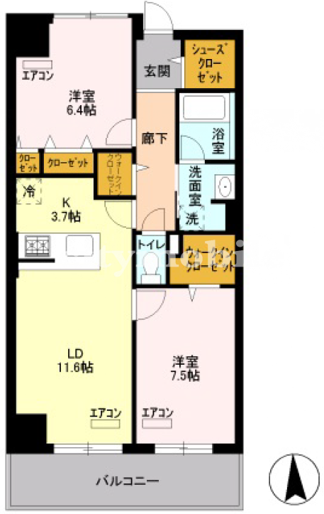 ロイヤルパークスシーサー>間取図