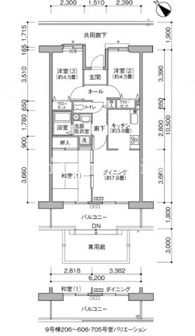 コンフォール霞ヶ丘>間取図