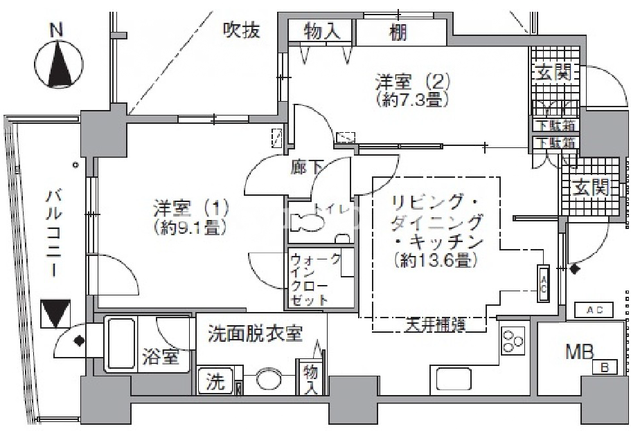 アクティ汐留>間取図