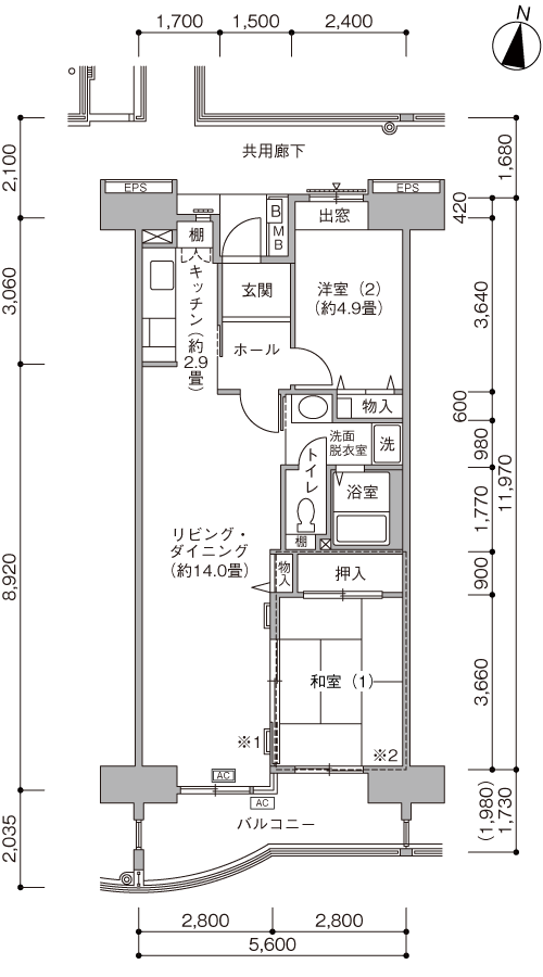 ヴェッセル木場南>間取図