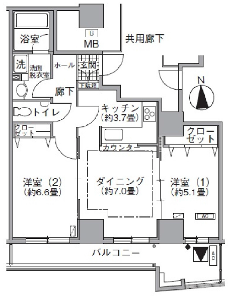 アクティ汐留＞間取図