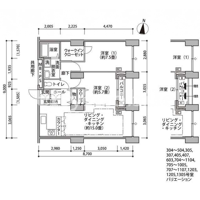 東雲キャナルコートCODAN14-1107.間取図
