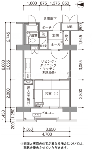 品川八潮パークタウン 潮路中央ハイツ＞間取図