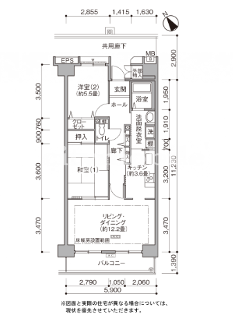 プロムナード本牧>間取図