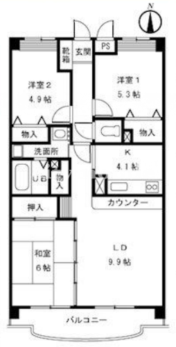 ガーデンコート仙川>間取図